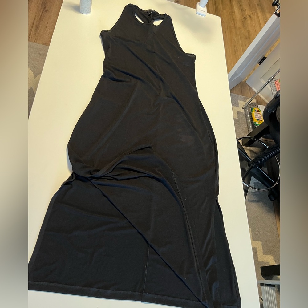 Banana Republic Twist Back Black Midi Dress